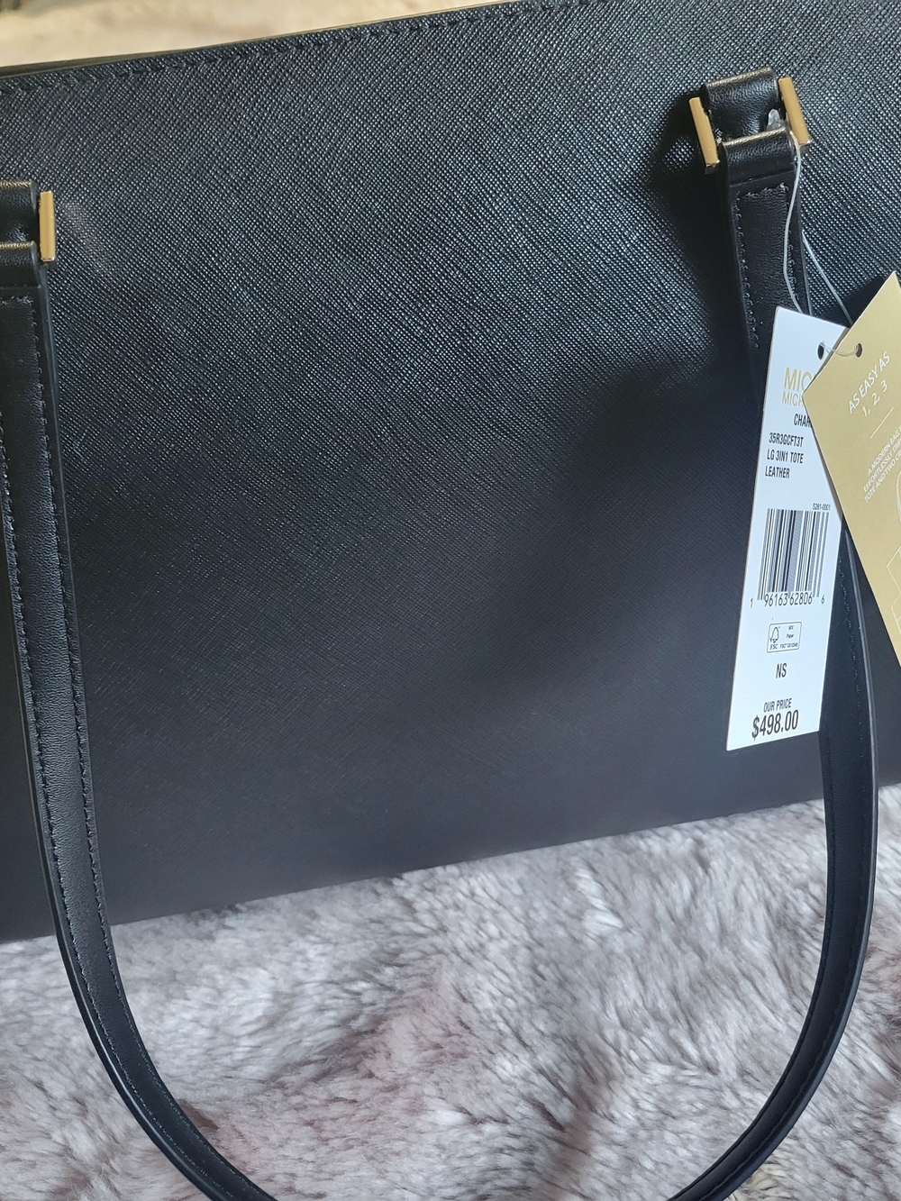 NWT Michael Kors Charlotte 3-in-1 Black Saffiano Leather Tote w/ Two Crossbodies - Picture 5 of 10